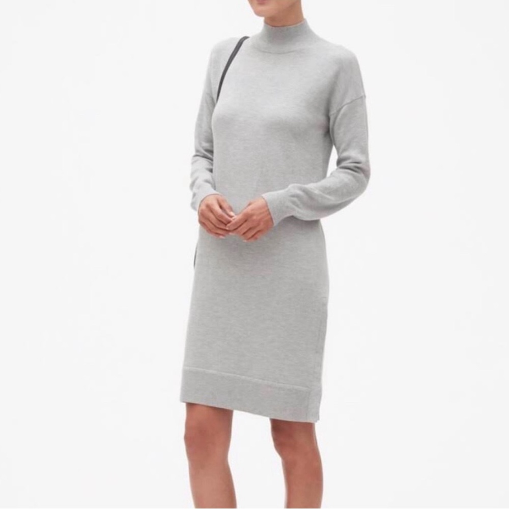 Banana Republic Crewneck Grey Sweater Dress with Pockets, size XS